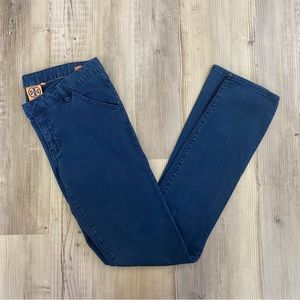 Tory Burch Super Skinny Jeans Mid Rise Stretch Denim Dark Wash Blue Size 27